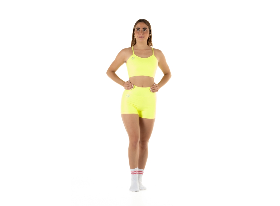 Top deportivo Wave modelo Emma Mujer Amarillo Fluo