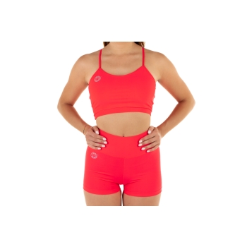 Top deportivo Wave modelo Emma Mujer Rojo Fluo