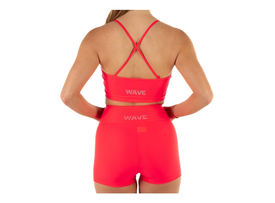 Top deportivo Wave modelo Emma Mujer Rojo Fluo
