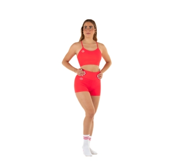Top deportivo Wave modelo Emma Mujer Rojo Fluo